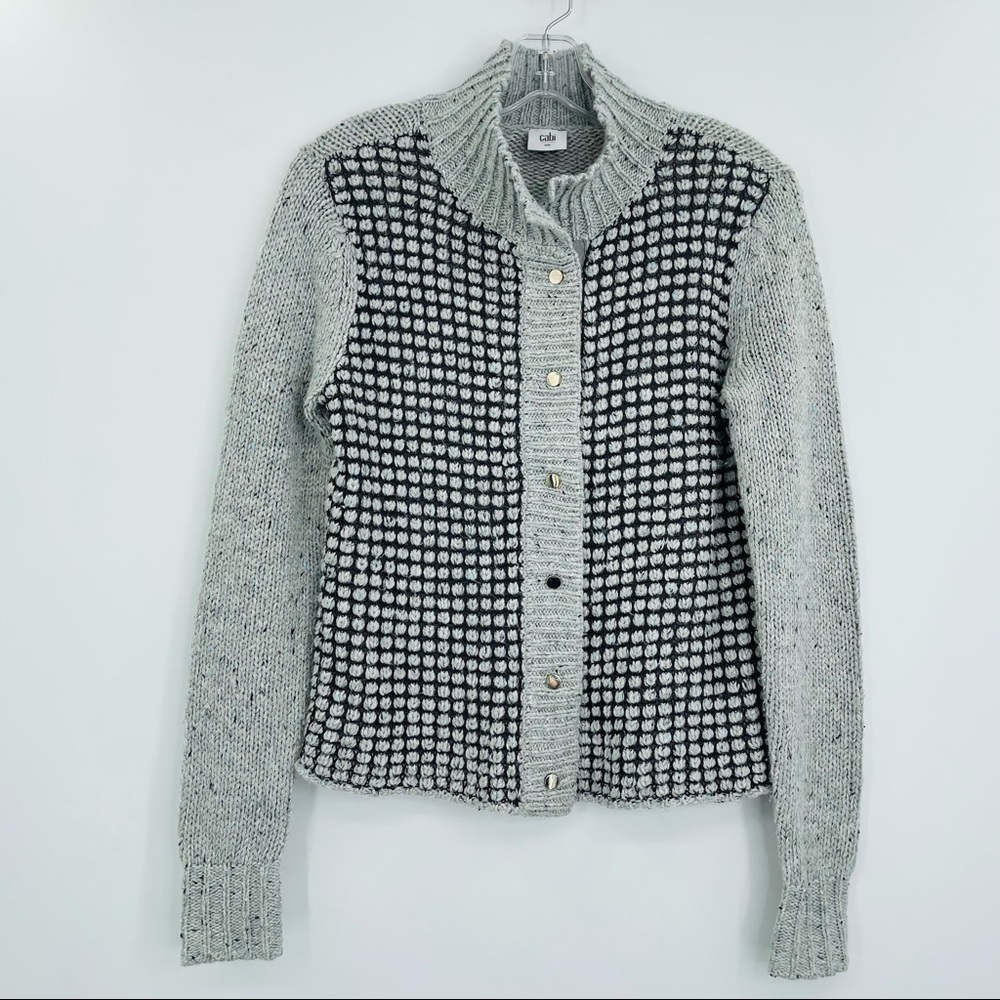 Cabi square stitch cardigan sweater 3006 button front